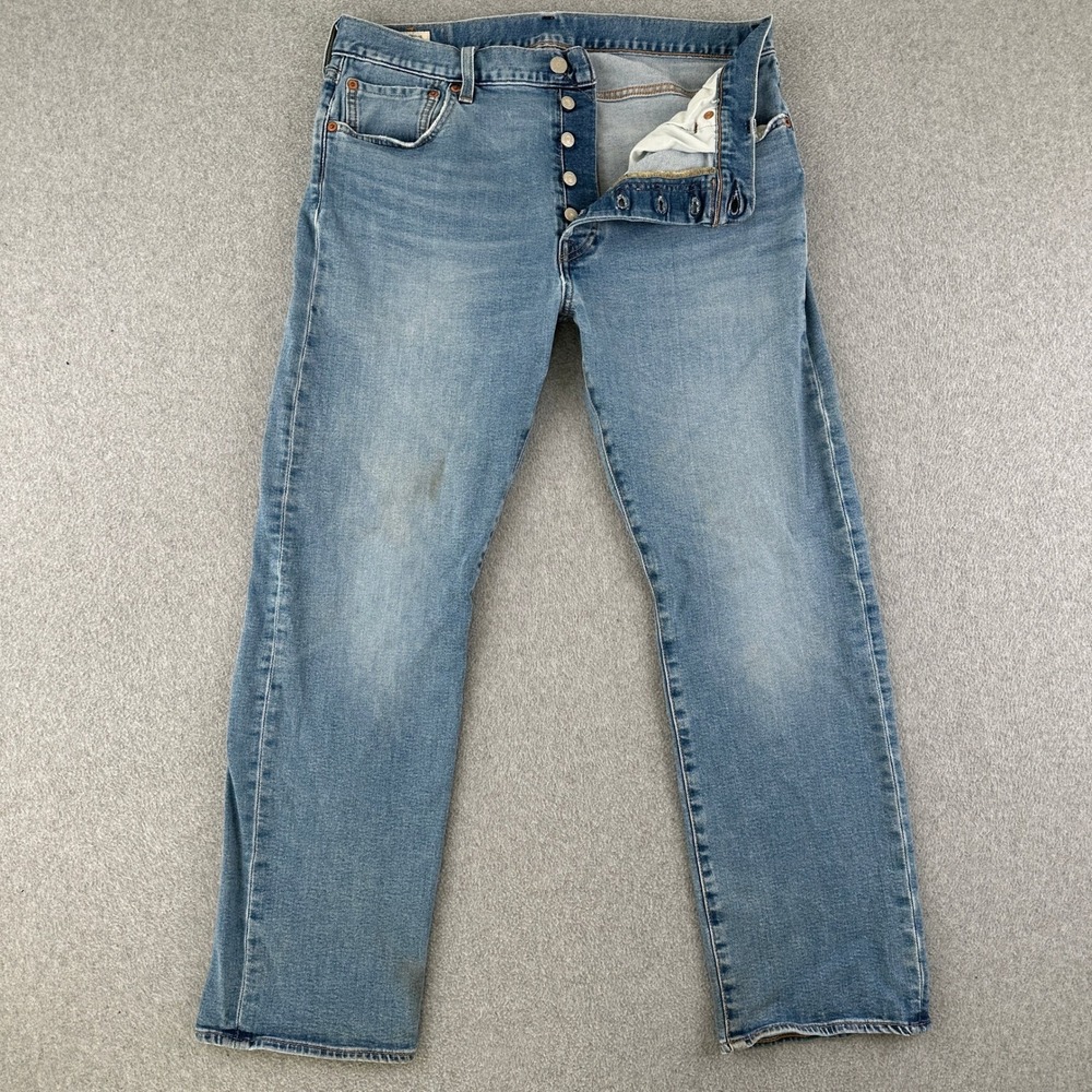 Levi's Jeans Mens 35x30 Blue 501 Original Fit Straight Leg Button Fly Denim